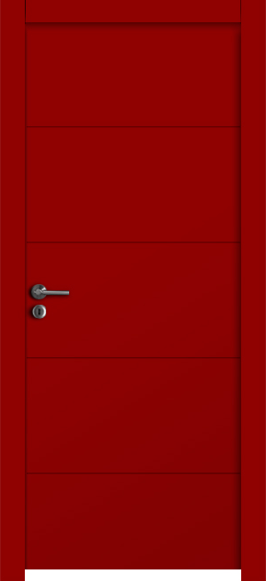 דלת נגד מים AquaDoor + Dream color ציר נסתר בצבע אדום